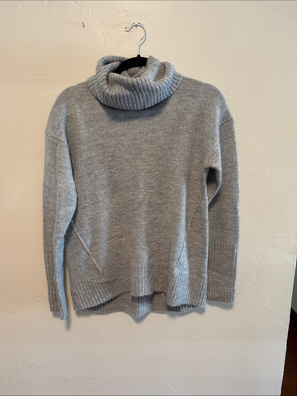 GAP Light Gray Ribbed Cowl Neck Sweater